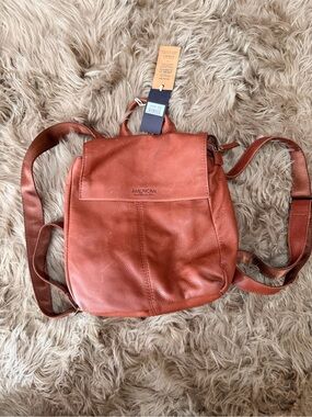 American Leather Rust Brown Leather Backpack